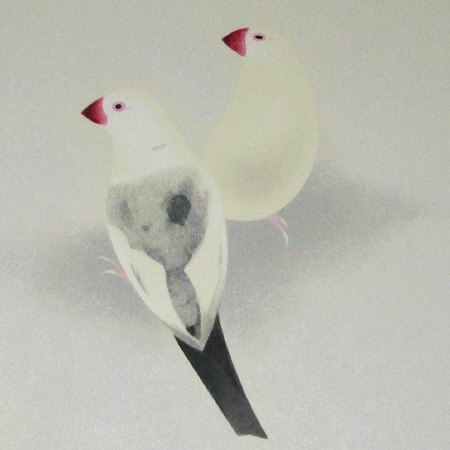 文鳥絵画（加倉井和夫リトグラフ）3